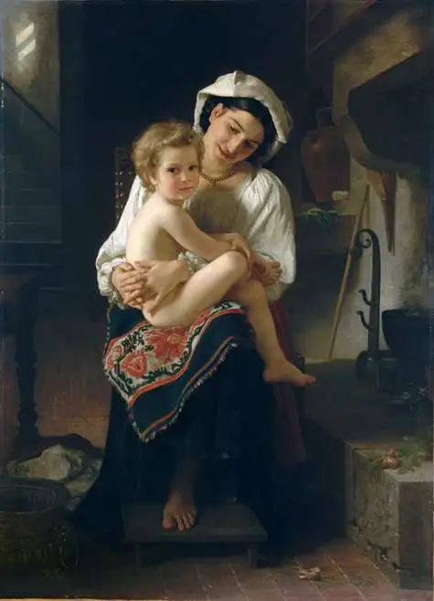 William-Adolphe Bouguereau, Jeune Mère contemplant son enfant, 1871
