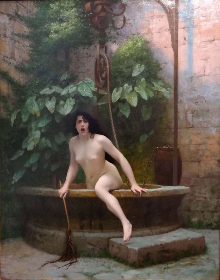 Jean-Léon Gérôme, La Vérité sortant du puits armée de son martinet pour châtier l'humanité, 1896